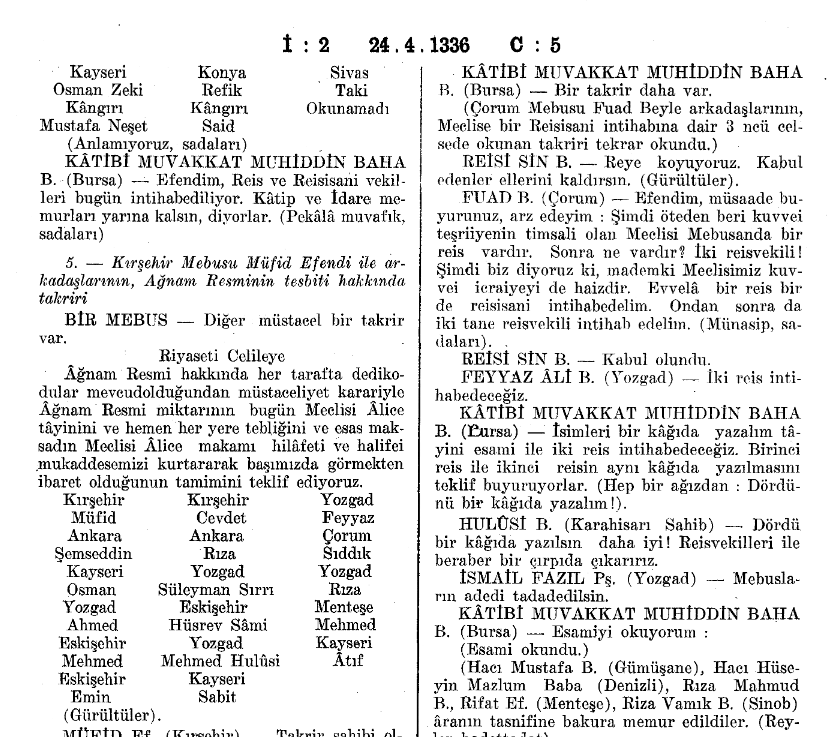 Ottoman parliaments last log